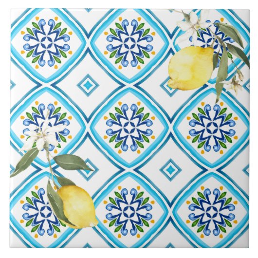 Carreau style italien, carreaux, majolica, citron, impress (Devant)