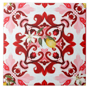 Carreau style italien, carreaux, majolica, citron, impress