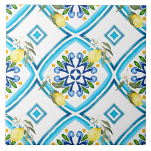 Carreau style italien, carreaux, majolica, citron, impress