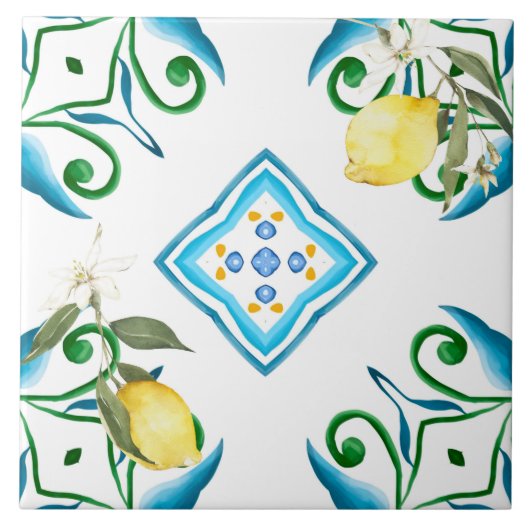 Carreau style italien, carreaux, majolica, citron, impress (Devant)