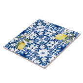 Carreau style italien, méditerranéen, majolica, citron, (Côté)