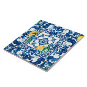 Carreau style italien, méditerranéen, mosaïque, bleu, (Côté)