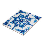 Carreau style italien, méditerranéen, mosaïque, bleu, (Côté)