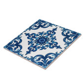 Carreau style italien, méditerranéen, mosaïque, bleu, (Côté)