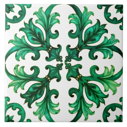 Carreau Style italien, mosaïque, vert (Devant)