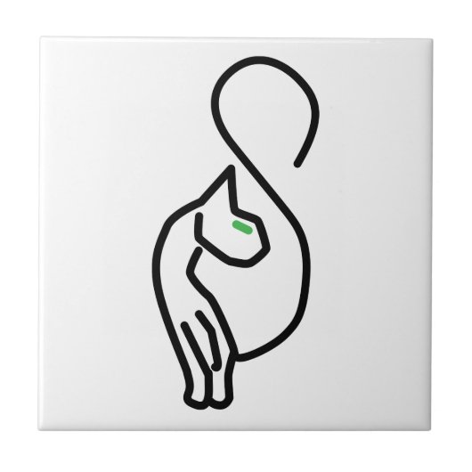 Carreau Style Kitty Cat Outline (Devant)