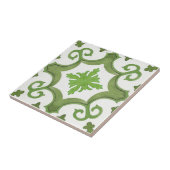 Carreau Style marocain blanc géométrique vert (Côté)
