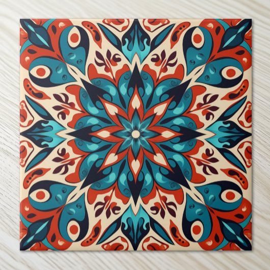 Carreau Style marocain Mandala Méditerranée