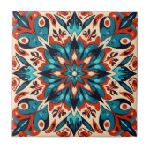 Carreau Style marocain Mandala Méditerranée (Devant)