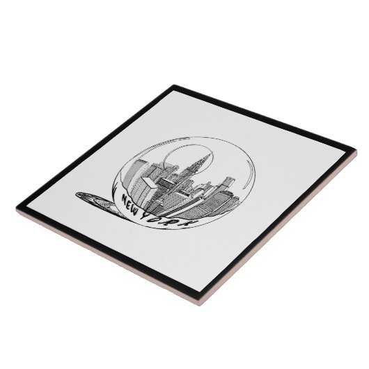 Carreau Style moderne New York Sity en Ball Black White (Côté)