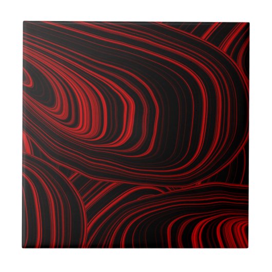 Carreau Style moderne rouge et noir Motif Abstrait (Devant)