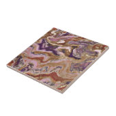 Carreau Style Motif tendance violet, or et rose rocheux (Côté)