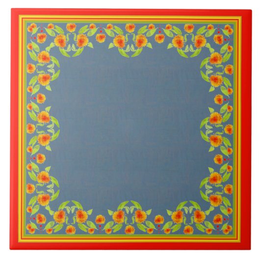 Carreau Style Pays Marigolds Bordure Carrelage en céramiqu (Devant)