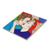 Carreau Style Pop Art Couple Kissing 1950 (Côté)