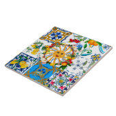 Carreau style sicilien, art d'été, citrons (Côté)