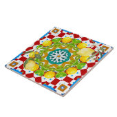 Carreau style sicilien, citrons, majolica (Côté)