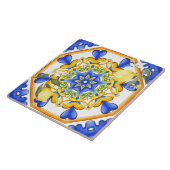 Carreau style sicilien, citrons, majolica (Côté)