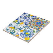 Carreau style sicilien, majolica, citrons (Côté)