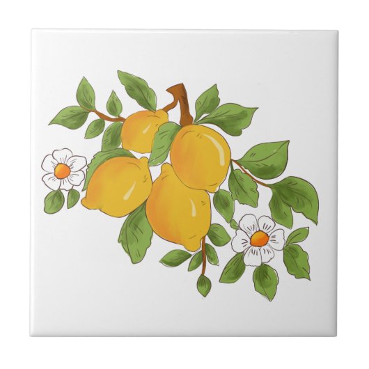 Carreau style sicilien, majolica, citrons (Devant)