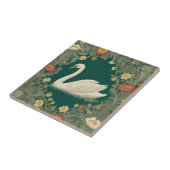 Carreau Style Swan William Morris Face gauche Turquoise Ve (Côté)