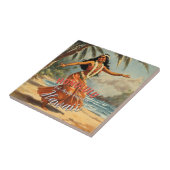 Carreau Style vintage Hawaiian Travel Honolulu Mid-Pacific (Côté)