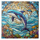 Carreau Style vitré saut dauphin art (Devant)