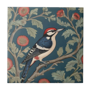 Carreau Style William Morris Grand pic tacheté Bird