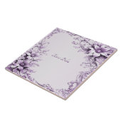 Carreau Stylish Purple Flowers Ceramic Tile (Côté)