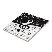 Carreau Stylish Treble Clef Wave Black and White (Côté)