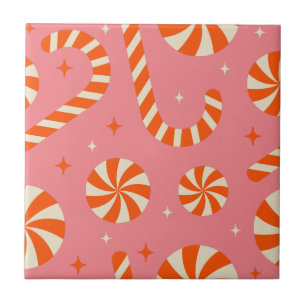 Carreau Sucre de canne Noël rétro motif