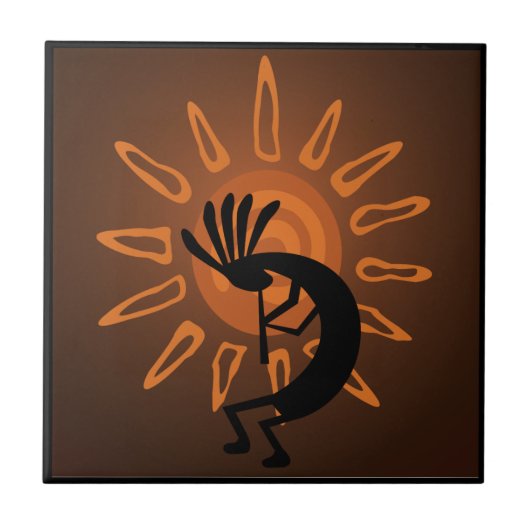 Carreau Sud-ouest de Kokopelli Sun Rustic Tile (Devant)