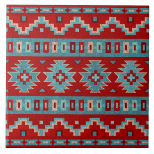 Carreau Sud-Ouest Mesas Turquoise & Rouge