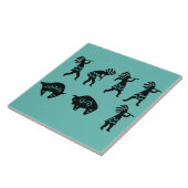 Carreau Sud-ouest Petroglyh Turquoise Kokopelli (Côté)