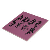 Carreau Sud-ouest Petroglyph Kokopelli Magenta (Côté)