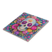 Carreau Sugar Skull Calavera Day Of The Dead Ceramic Tile (Côté)