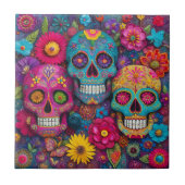 Carreau Sugar Skull Calavera Day Of The Dead Ceramic Tile (Devant)