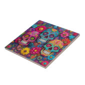 Carreau Sugar Skull Calavera Day Of The Dead Ceramic Tile (Côté)