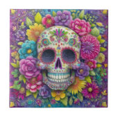 Carreau Sugar Skull Calavera Day Of The Dead Ceramic Tile (Devant)