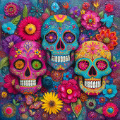 Carreau Sugar Skull Calavera Day Of The Dead Ceramic Tile