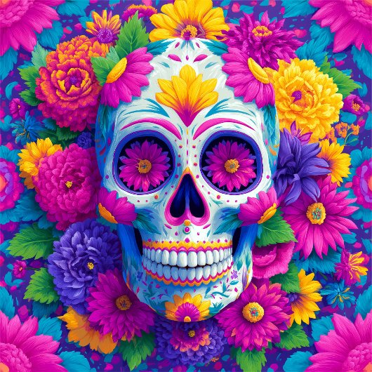 Carreau Sugar Skull Calavera Day Of The Dead Ceramic Tile