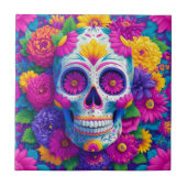 Carreau Sugar Skull Calavera Day Of The Dead Ceramic Tile (Devant)