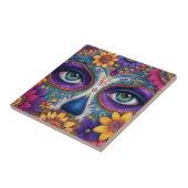 Carreau Sugar Skull Lady Face Day Of The Dead Ceramic Tile (Côté)