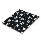 Carreau Summer Boho Black White Daisy Flowers (Côté)