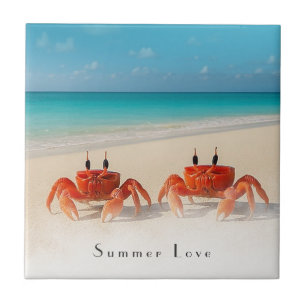 Carreau Summer Love - Dessous de verre de plage personnali