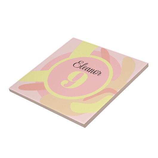 Carreau Summer Pink Yellow Cream Moderne Personnalisé (Côté)