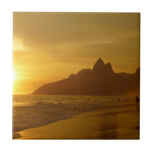 Carreau Sun Set à Ipanema Beach Brésil (Devant)