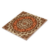 Carreau Sun Sud-Ouest Mandala Batik, rouille et Brown (Côté)