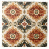 Carreau Sunburst marocain rustique - Terracotta & Crème (Devant)