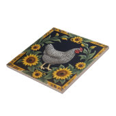 Carreau Sunflower Chicken - Grey Hen & Sunflowers (Côté)