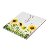 Carreau Sunflowers 'Semez Votre Jardin' Mots Script (Côté)